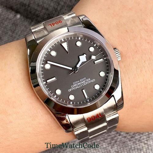Reloj automático para hombre NH35/Miyota8215/PT5000 36 mm cristal zafiro esfera negra - Imagen 26 de 55