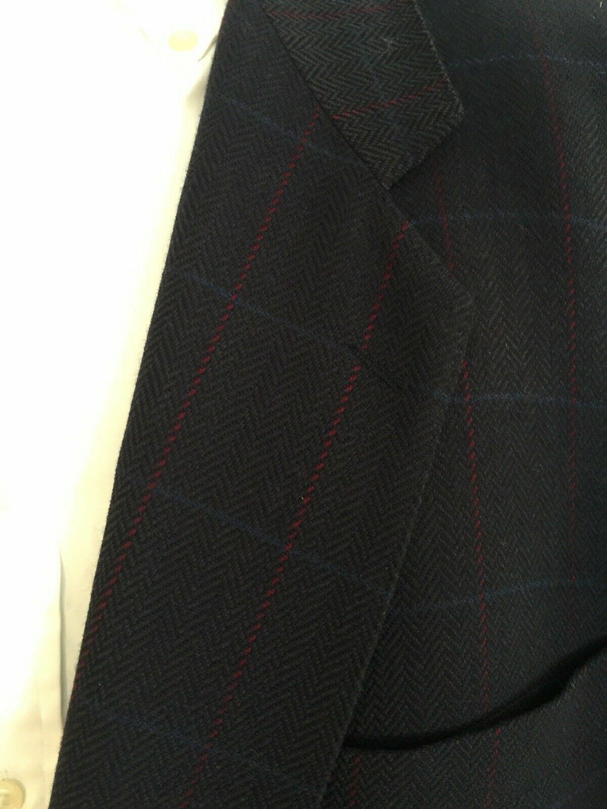 SAINT LAURENT Giacca Blazer Uomo Yves St. Laurent Spina di Aringa Cappotto Sportivo a Quadri 42R