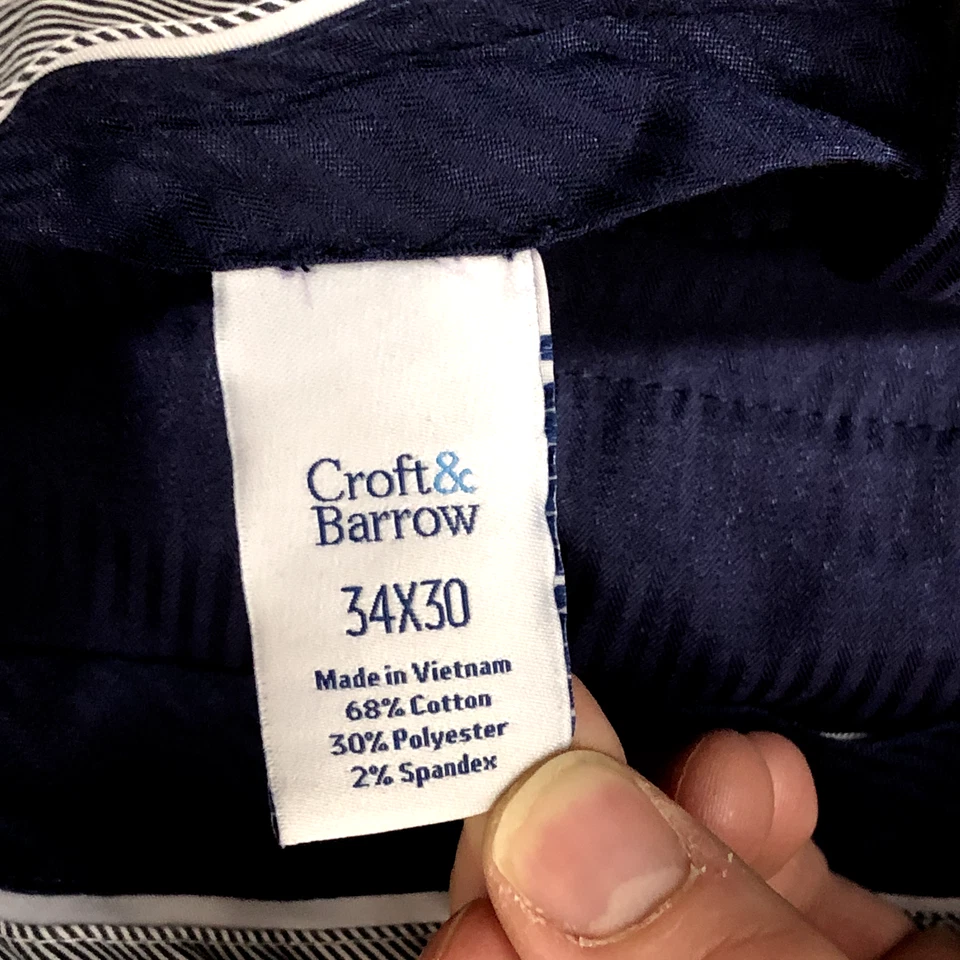 Pantalones de vestir Croft & Barrow para hombre 34x30 negros sin hierro pantalones de ajuste clásico Foto 4 de 4