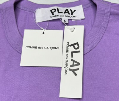 Comme des Garcons CDG PLAY Violet Heart Logo T-Shirt Large Brand