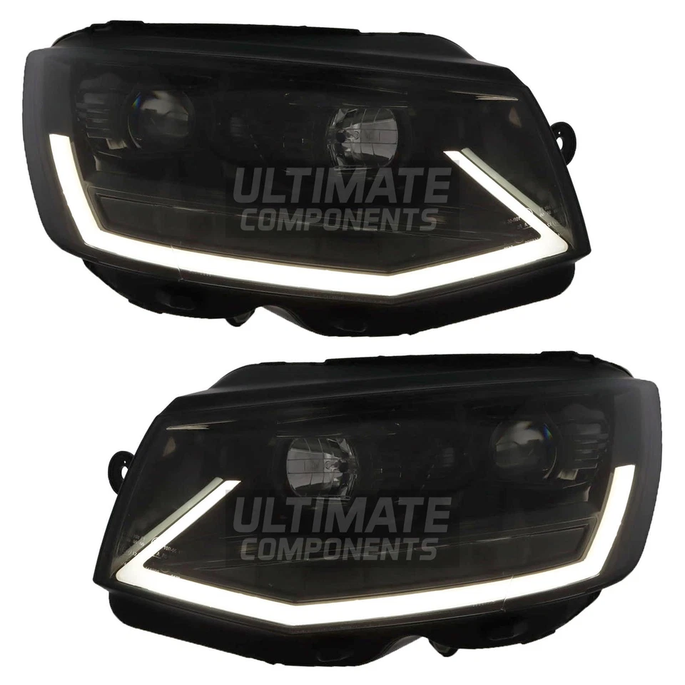 VW Transporter T6 2015-2020 Projector LED DRL Headlights Sequential Flashers - Image 2 of 4