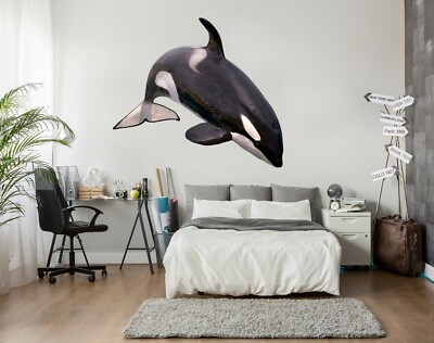 3D Schwarz Wal C85 Tier Wallpaper Wandbild Poster Wandaufkleber Abziehbild Wend
