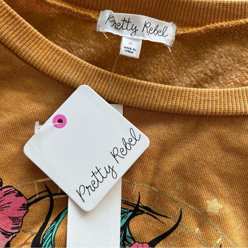NWT Pretty Rebel Orange Sun Floral Graphic Pullover Sweatshirt Size 1X Zodiac - Picture 4 of 4