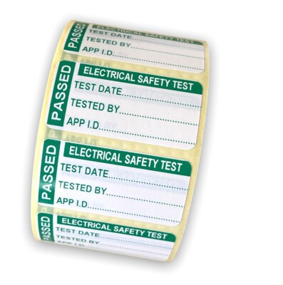 PAT TEST LABELS 4th Edition Standard PASS Portable Appliance Test Labels, PASS