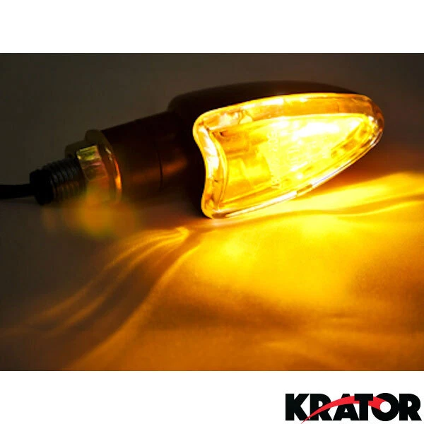 NEW CUSTOM CHOPPER MOTORCYCLE TURN SIGNALS LIGHTS AMBER FRONT & REAR INDICATORS - Image 4 of 4