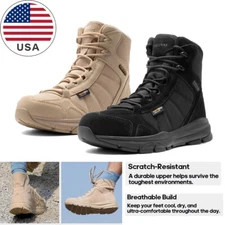 Men's Lightweight Military Tactical Work Boots Hiking Motorcycle Combat Boots