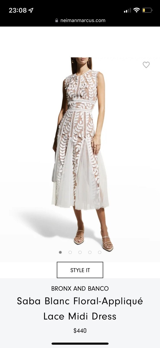 Bronx And Banco Women's Bridal Saba Guipure Lace Midi-Dress - White - Size Small Bronx And Banco Women's Bridal Saba Guipure Lace Midi-Dress - White - Size Small