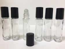 10ml Clear Transparent Glass Roller Ball Bottle-With Cap-Set of 6 Free Shipping