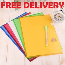 Various Coloured Plastic A4 Cut Flush Folders Wallets Pockets Top & Side Opening