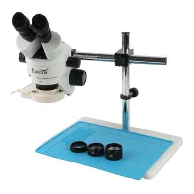 Binocular Stereo Microscope Continuous Zoom Metal Stand 56 LED Lights Multi Axis
