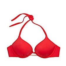 Victoria's Secret Swim Bali Bombshell Push-Up Bikini Top 38D Red NEW