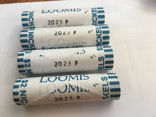 4 Rolls: 2023 P OBW LOOMIS Unopened Jefferson Nickel BU  FREE SHIPPING!#2