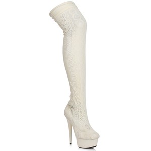 white lace thigh high boots
