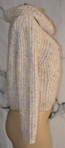 MOON & MADISON Maglione ritagliato grano con macchie multicolore collo cappuccio Medium - Foto 4 di 7
