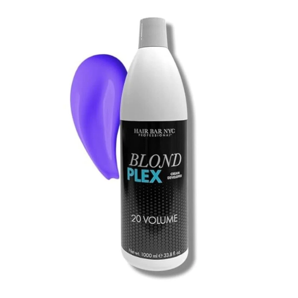 HAIR BAR NYC 20 Volumen - Blanqueador de Cabello Rubio Plex Carbón 33.8oz/1lt, Paquete de 2 Foto 2 de 4