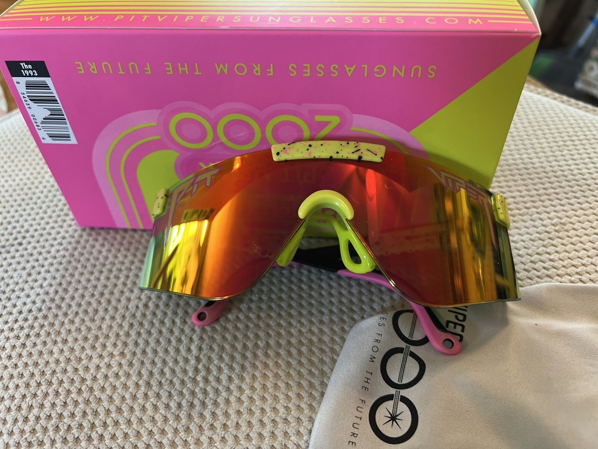 PIT VIPER The 1993 2000 POLARIZED Sunglasses Yellow Pink Splatter