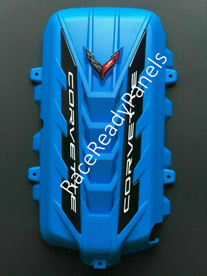 2020 CORVETTE C8  ENGINE RAPID BLUE BLACK SILLS WHITE LETTERS NEW O.E.M. 