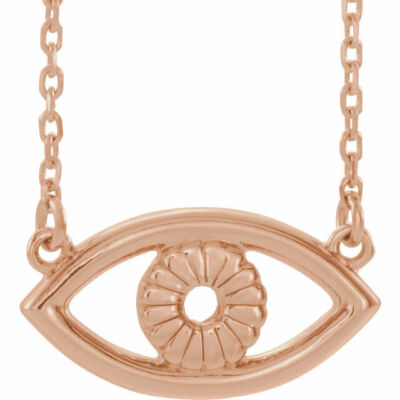14K Rose Evil Eye 18'' Halskette