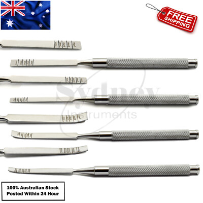 Bone Splitting Extraction Set of 4 Dental Chisels Surgical Ridge Str & Cur Lab