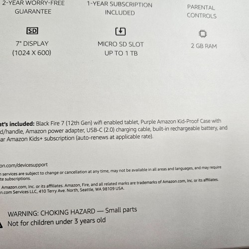 Amazon FIRE 7 KIDS 12th GENERATION TABLET 16GB BLUE w/ 7 inch Display NEW SEALED - Picture 4 of 6