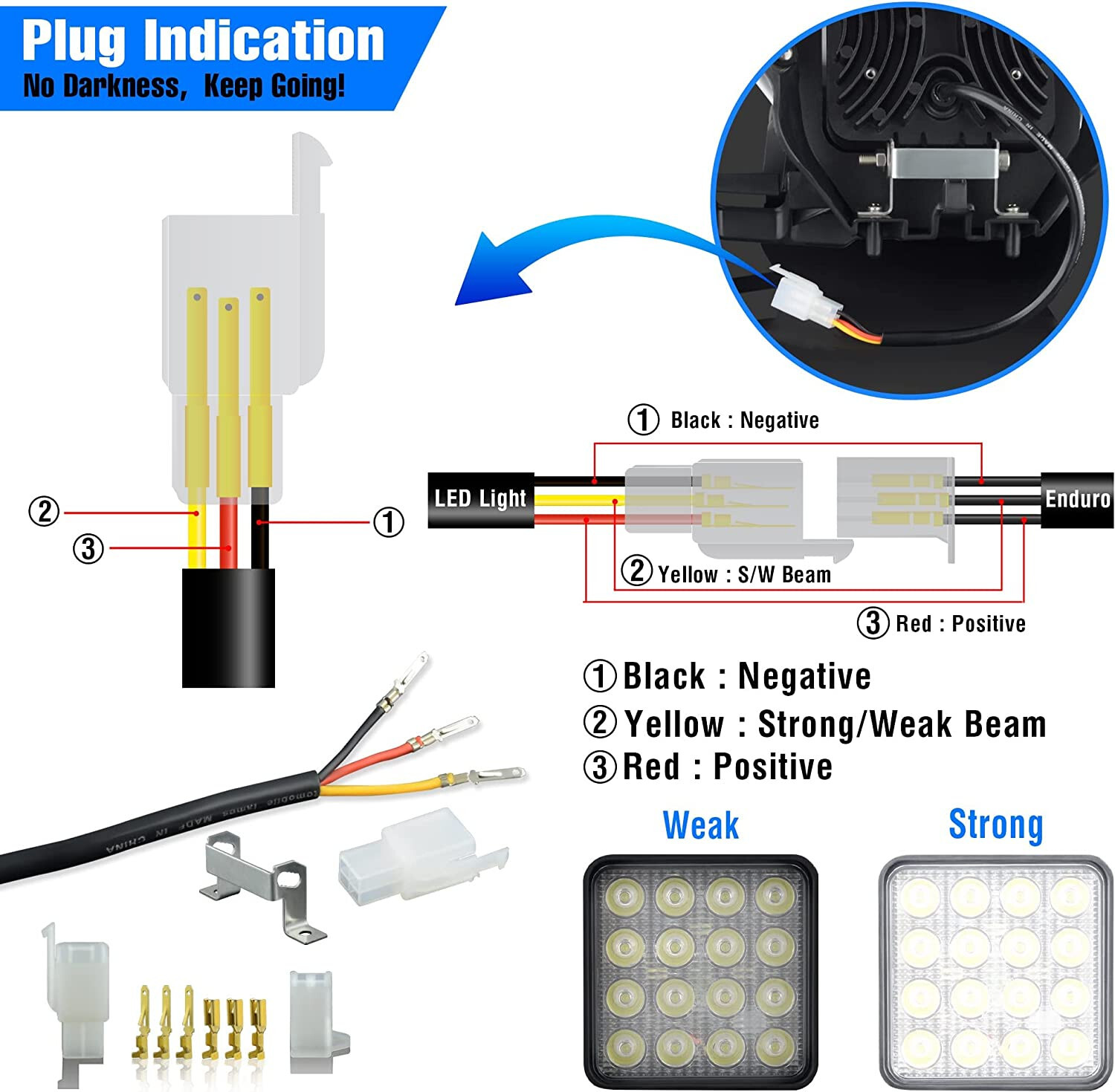 MCHMFG Dirtbike Headlight,LED Enduro Pit Bike Light Kit Universal For