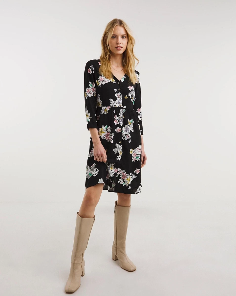 JD Williams Floral Relaxed Button Through Smock Dress Size UK