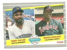 TERRY TAYLOR AND VANCE LOVELACE MAJOR LEAGUE PROSPECTS #651 - FLEER NM-MT 1989