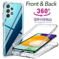 Clear Full Body Case Samsung A05S A15 A25 A35 A55 A14 S24 Shockproof Phone Cover