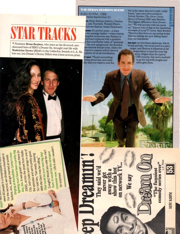 tv show DREAM ON: 40 separate clippings pages lot. Brian Benben, Wendie Malick