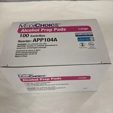 MediChoice Alcohol Prep Pad, Large - 100 Count - 1 box of 100 pads, - Exp 12/25