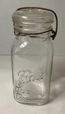 Ball Ideal Glass Canning Jar With Wire Bail Closure And Glass Lid 