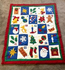 Vintage 25 day Christmas Patchwork Hand crafted quilt