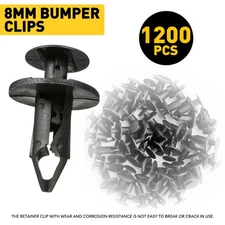 1200PCS 8mm Bumper Clips Auto Car Hole Retainer Rivets Fastener Fender Push Pin