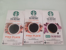 Starbucks Via Instant coffee 2 pack Pike Place Roast 1 pack Decaf Italian Roast