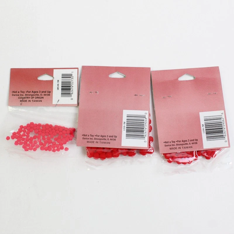 Pompones rojos Darice vintage verdes 3 mm 5 mm 7 mm 300 piezas en total Foto 2 de 4