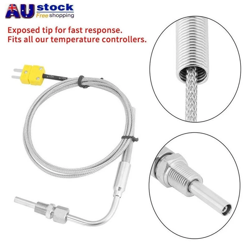 1/8 NPT K-type EGT Exhaust Gas Thermocouple Temperature Sensor Probe Adjustable