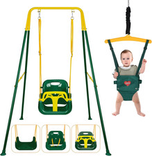 4-in-1 Toddler Swing  Baby Jumper Set, Heavy Duty Indoor/Outdoor Fun