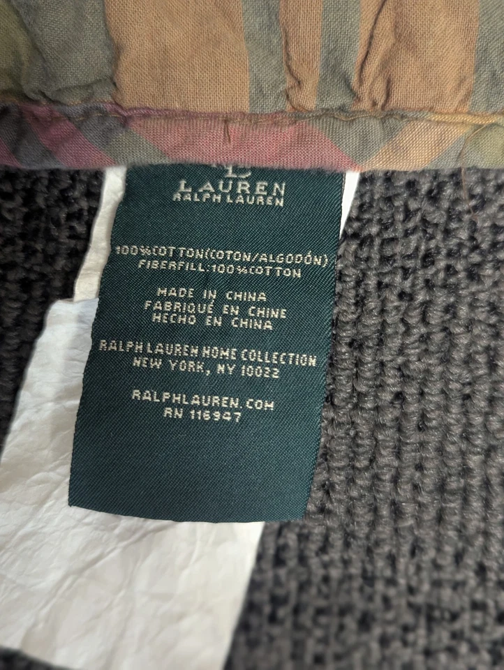 Ralph Lauren Log Cabin Patchwork Quilt Twin Blanket - Image 2 of 4