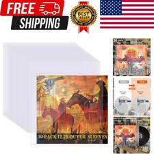 30 Pack Vinyl Record Sleeves 12.75x12.75 4 Mil Clear LP Outer Protectors