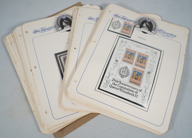 QUEEN ELIZABETH II 1953-1978 COLLECTION OF 200 MINT STAMPS STORED ON ALBUM PAGES