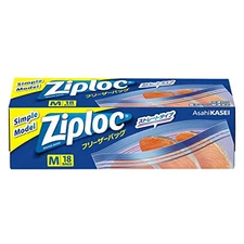 Ziploc Reusable Plastic Freezer Bags Simple Model Medium 18 Pieces White