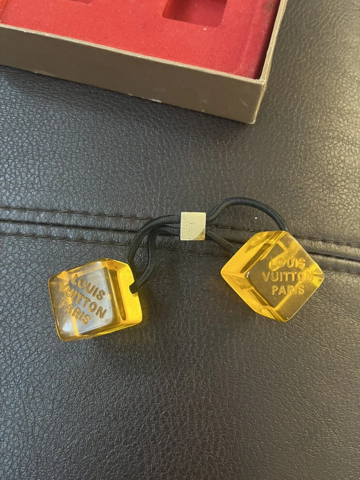 Authentic Vintage! Louis Vuitton Acrylic Dice Hair Tie Elastic Hair Cube! - Image 4 of 4
