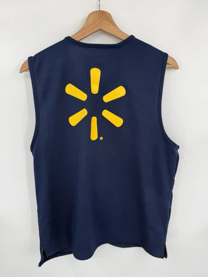 Walmart Employee Vest Size XS Blue Zip Up With Embroidered Spark Logo Pockets - Image 2 of 4