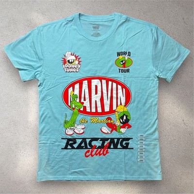 Looney Tunes Marvin the Martian Racing Club World Tour Graphic T-Shirt Blue LG