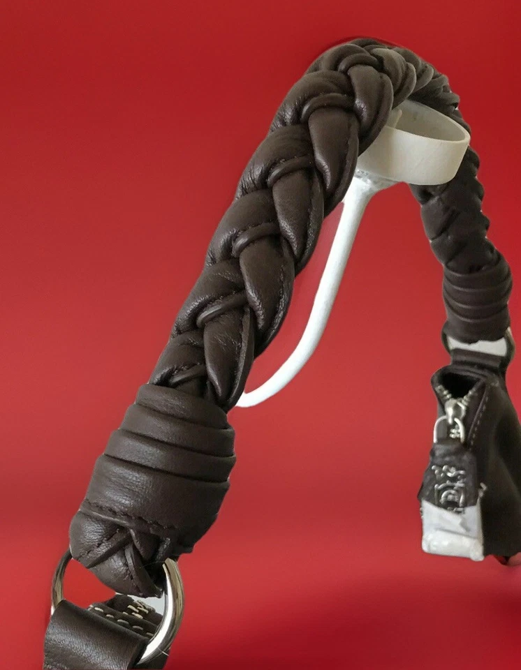 Leonello Borghi:DESIGNER Leather-3-Pocket Braided Strapped Hobo Bag - Image 3 of 4