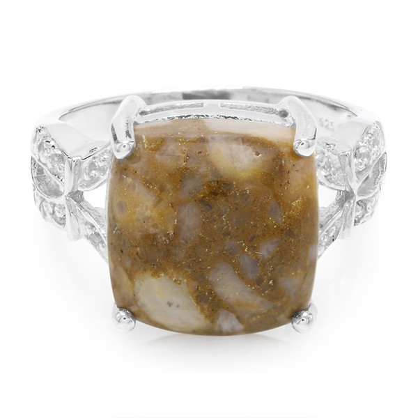 Cavill Ring Dinosaurier Quarz 7,81Ct Sterlingsilber WeißE Topase Damen--image