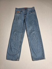 Empyre Baggy Cropped Denim Jeans Size 30  Light Wash Patched Logo Skater Fit