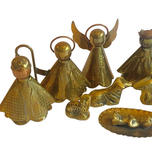 Vintage Weihnachten Mexiko Laton Hechuan Krippenfiguren Messingfiguren 11 Teile - Bild 5 von 13