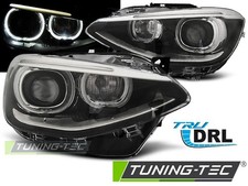 Coppia Fari Fanali Anteriori Tuning LED DRL NERI bmw serie1 F20 21 2011- 12.2014