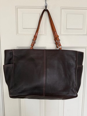 Coach Chelsea Brown Pebbled Leather Tote Shoulder Bag F11347